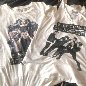 Two five seconds of summer band shirts